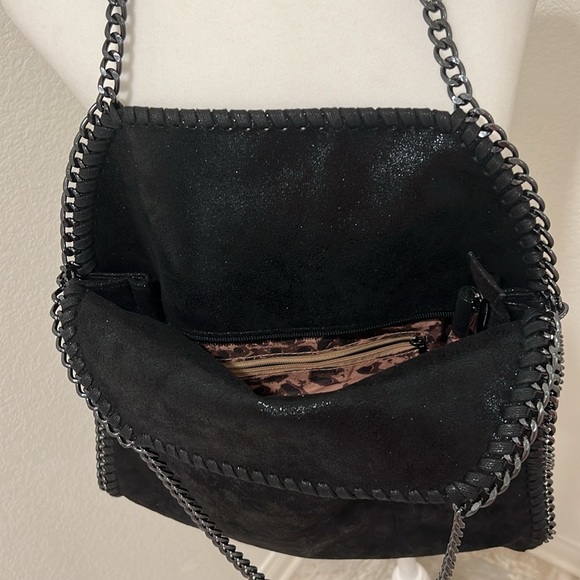 Gunmetal metallic chain link handle handbag/tote - Picture 6 of 16